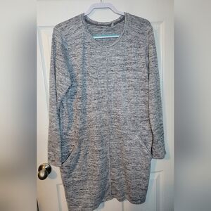 Athleta XL Destiny Techie Sweater Dress Pockets Gray Long Sleeve